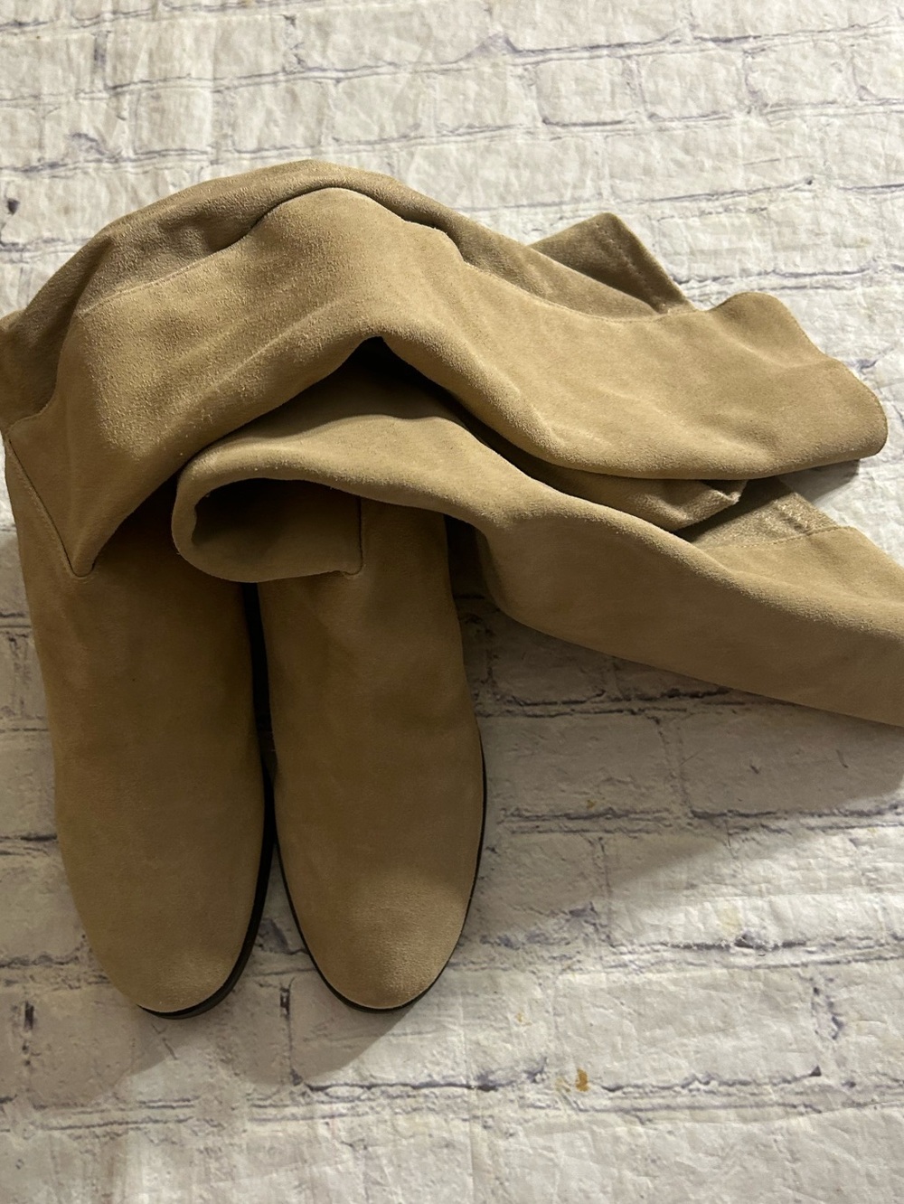 LUCKY BRAND CALYPSO NEUTRAL BEIGE SUEDE OVER THE KNEE BOOTS WOMEN’S SIZE 7.5